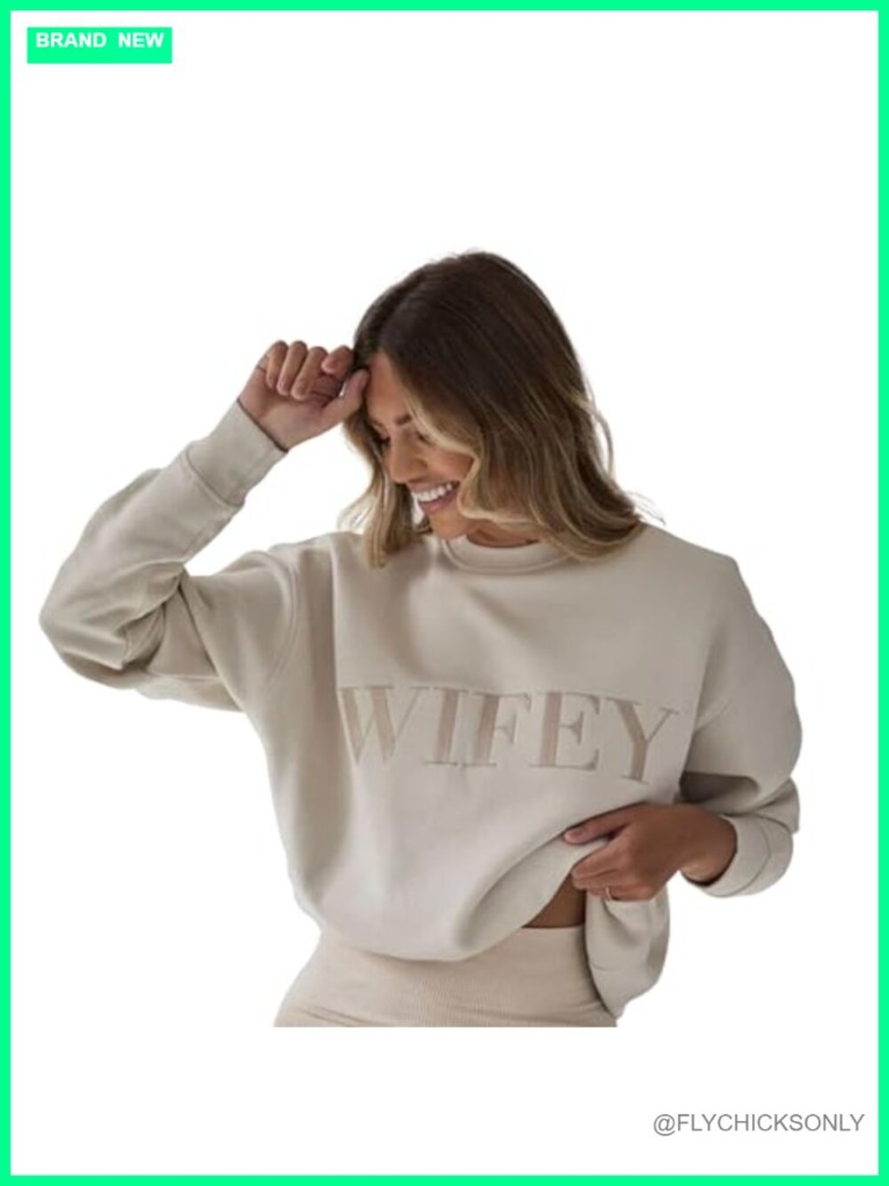 Embroidery Wifey Sweatshirt Oversized Crewneck Pullover Honeymoon Bride